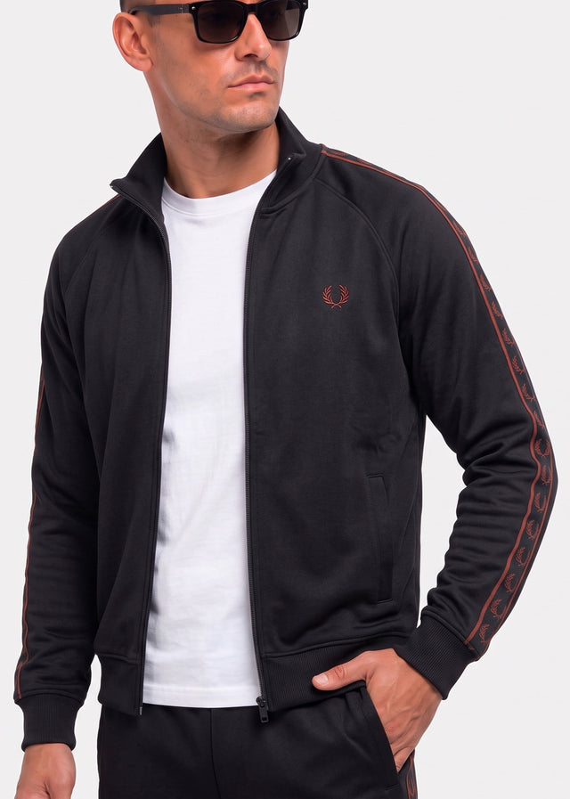 Fred Perry Cardigans Contrast tape track jacket - black