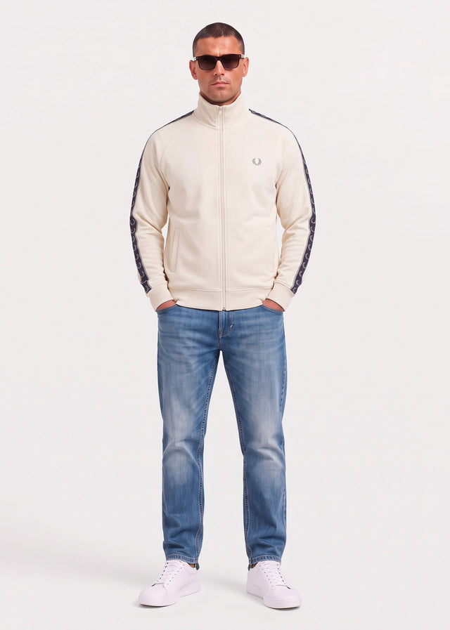 Fred Perry Cardigans Contrast tape track jacket - ecru