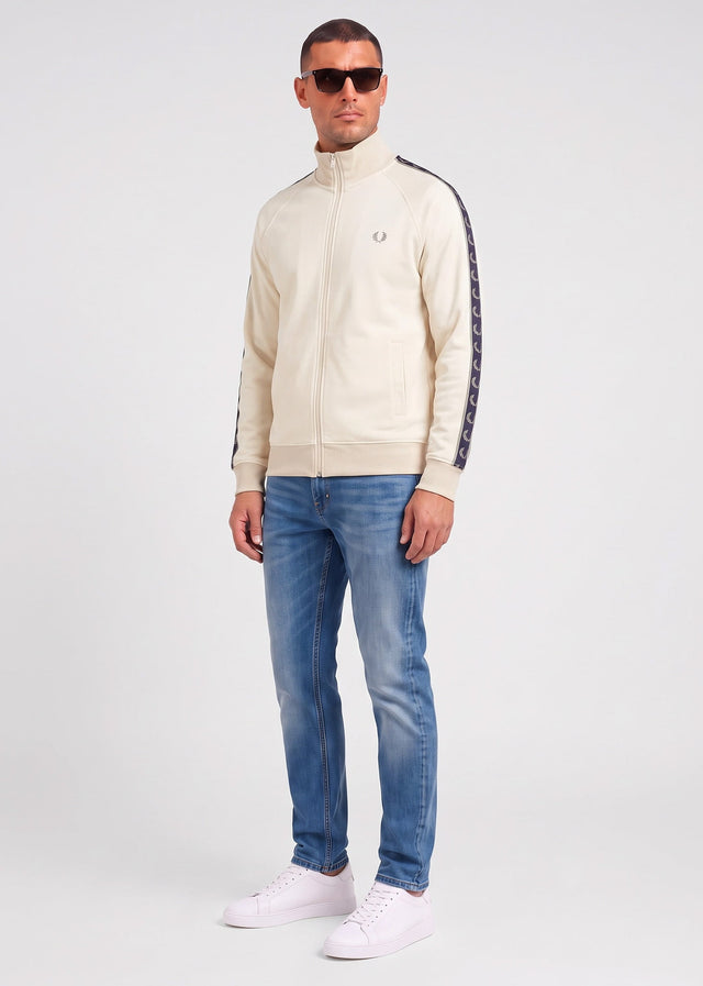 Fred Perry Cardigans Contrast tape track jacket - ecru