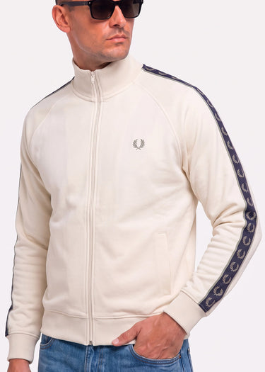 Fred Perry Vesten Contrast tape track jacket - ecru