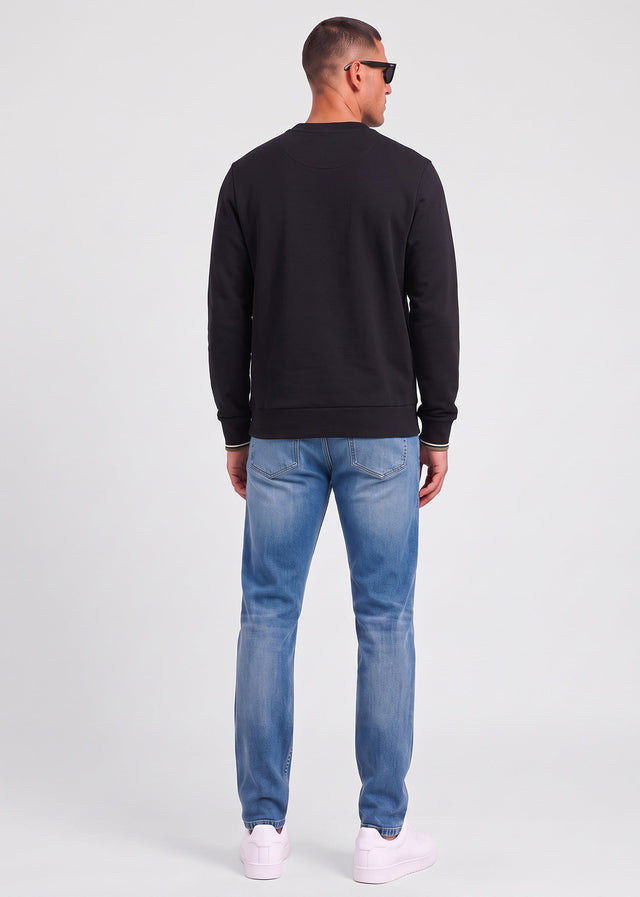 Fred Perry Sweaters Crew neck sweatshirt - black ecru laurel wreath green