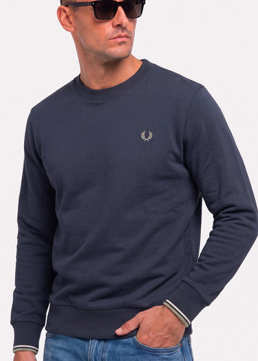 Fred Perry Truien Crew neck sweatshirt - dark airforce ecru seagrass