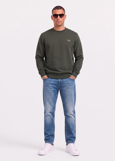 Fred Perry Truien Crew neck sweatshirt - field green oatmeal