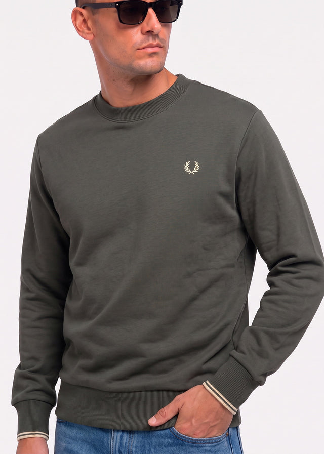 Fred Perry Sweaters Crew neck sweatshirt - field green oatmeal