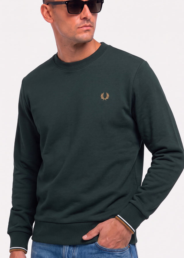Fred Perry Sweaters Crew neck sweatshirt - night green dusky blue dark caramel