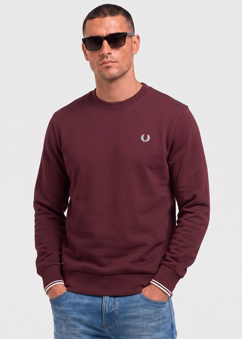 Crew neck sweatshirt - oxblood ecru