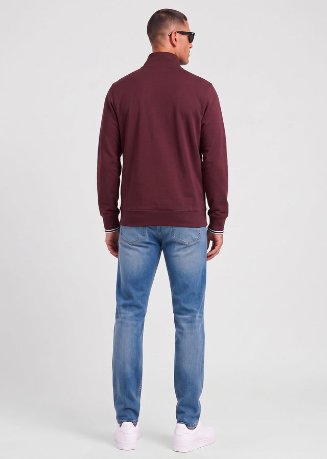 Fred Perry Sweaters Half zip sweatshirt - oxblood ecru