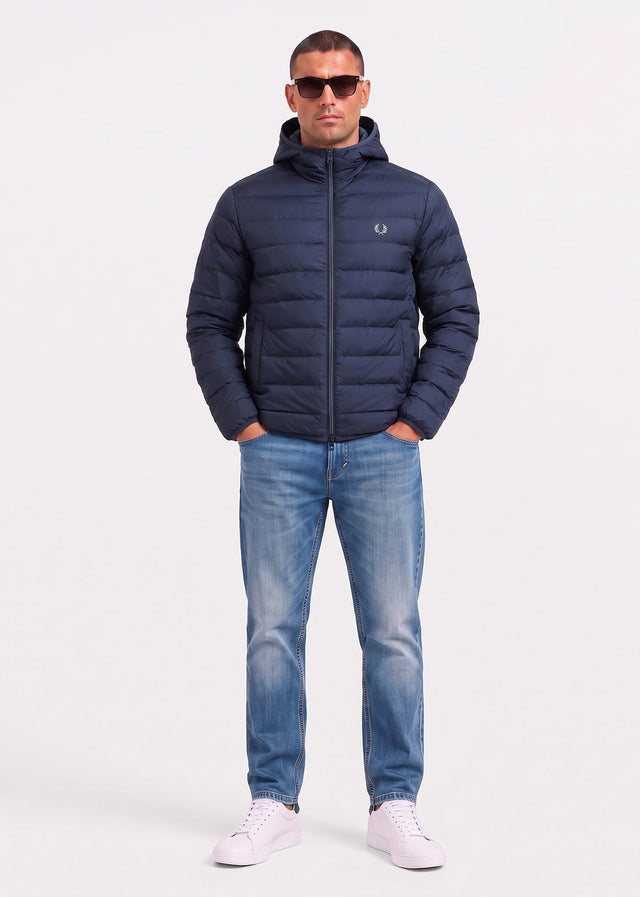Fred Perry Jackets Hooded insulated jacket - dark airforce