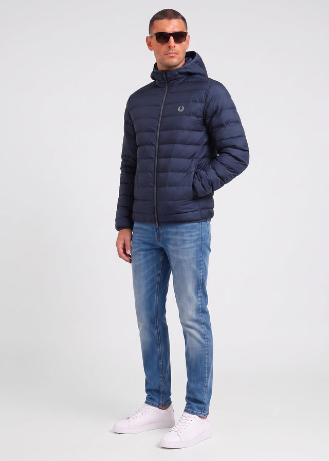 Fred Perry Jackets Hooded insulated jacket - dark airforce