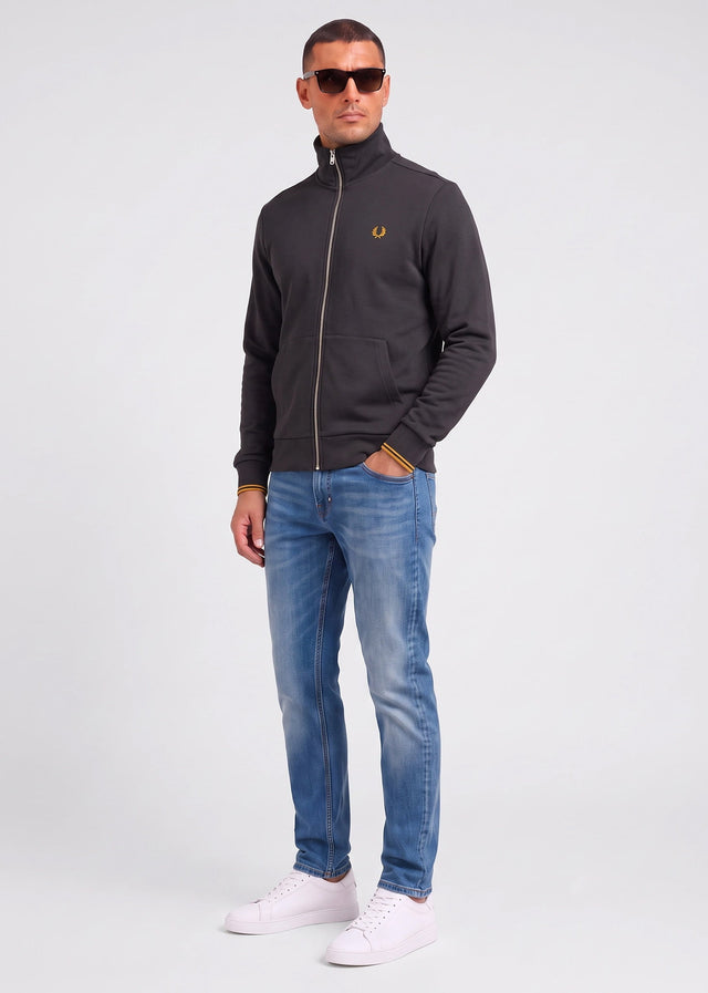 Fred Perry Cardigans Hooded zip through sweatshirt - anchor grey golden