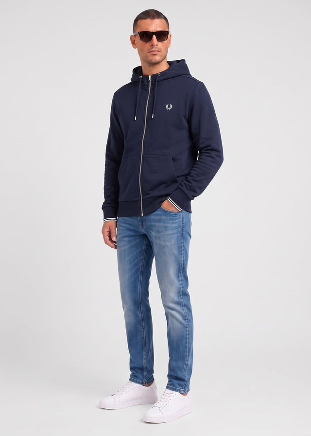 Fred Perry Cardigans Hooded zip through sweatshirt - navy