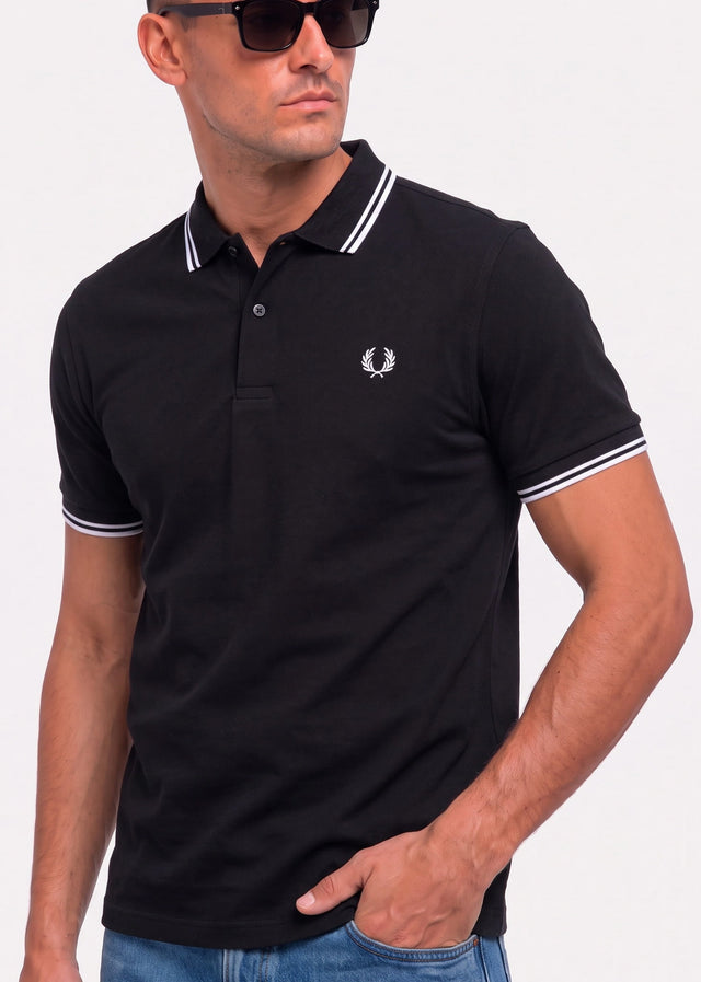 Fred Perry Polos Twin tipped polo - black