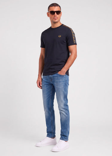 Contrast tape ringer t-shirt - navy - 4