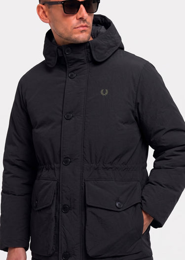 Fred Perry Jassen Padded patch pocket parka - black