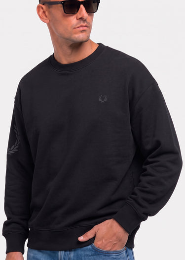 Fred Perry Truien Reflective laurel sweatshirt - black