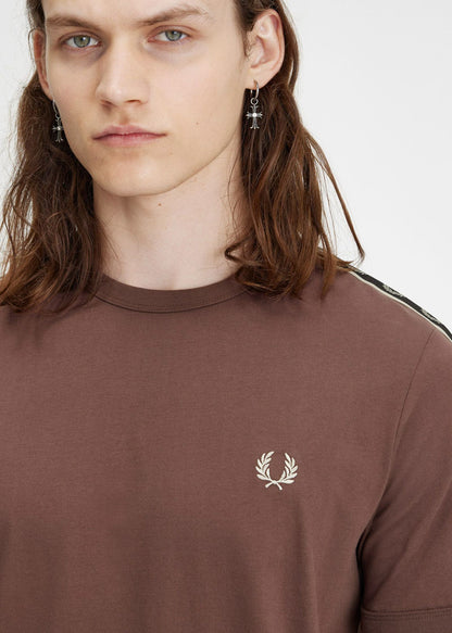 Fred Perry T-shirts  Contrast tape ringer t-shirt - brick warm grey 