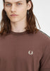 Fred Perry T-shirts  Contrast tape ringer t-shirt - brick warm grey 