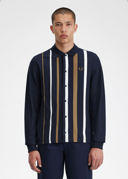 Fred Perry Longsleeve Polo's  Gradient stripe ls polo shirt - navy 