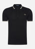 Fred Perry Polo's  Twin tipped fred perry shirt - blk snwhi wrmgry 