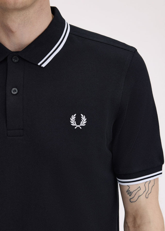 Fred Perry Polos Twin tipped polo - black