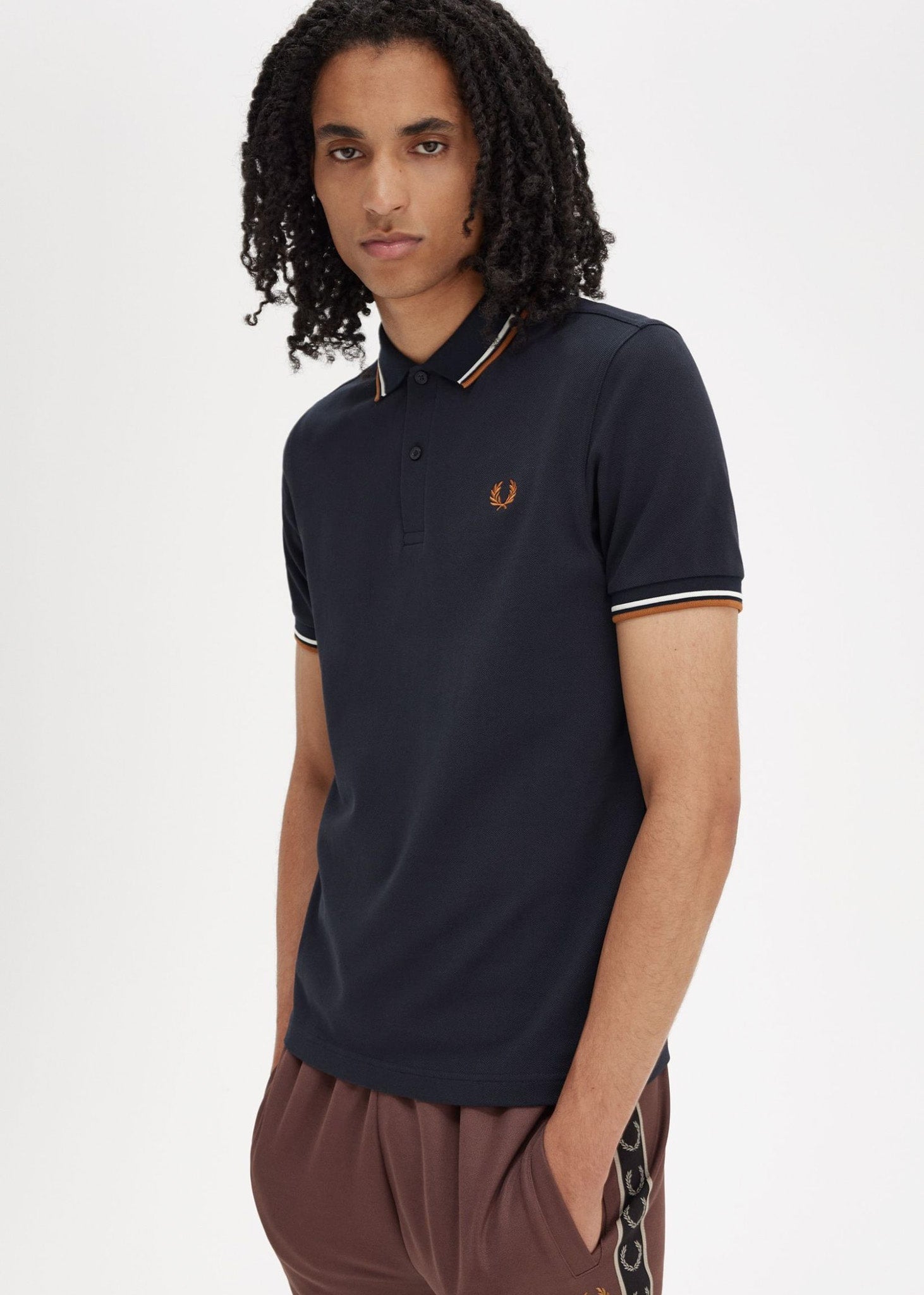 Fred Perry Polo's  Twin tipped fred perry shirt - navy ecru ntflak 