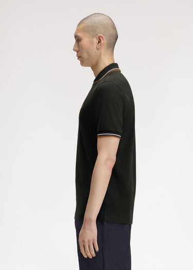Fred Perry Polo's Twin tipped polo - night green dusky blue dark caramel