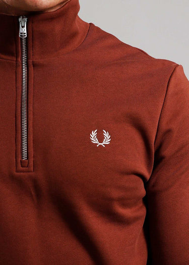 Fred Perry Truien Half zip sweatshirt - whisky brown porridge marl