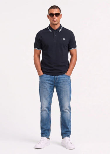 Fred Perry Polo's Twin tipped polo - navy ecru silver blue