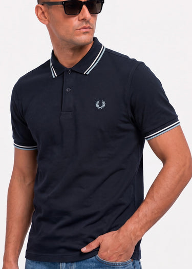 Fred Perry Polo's Twin tipped polo - navy ecru silver blue