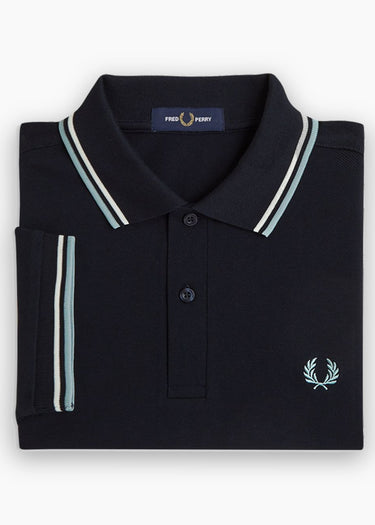 Fred Perry Polo's Twin tipped polo - navy ecru silver blue