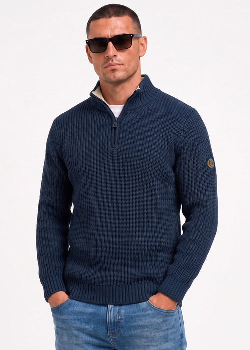 Golant quarter zip ribbed knit - navy