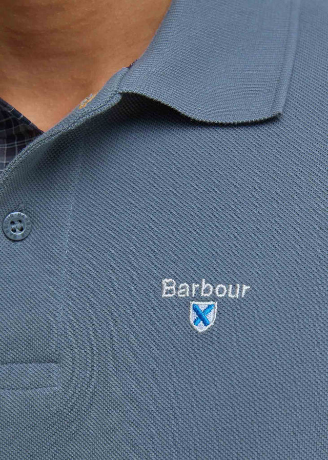 Barbour Polos Tartan pique polo shirt - bluestone