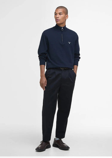 Barbour Truien Barbour lingwood compact cotton half zip sweater - navy
