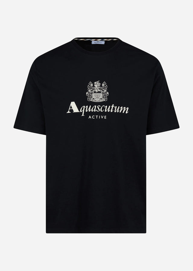 Aquascutum T-shirts Big logo t-shirt - black