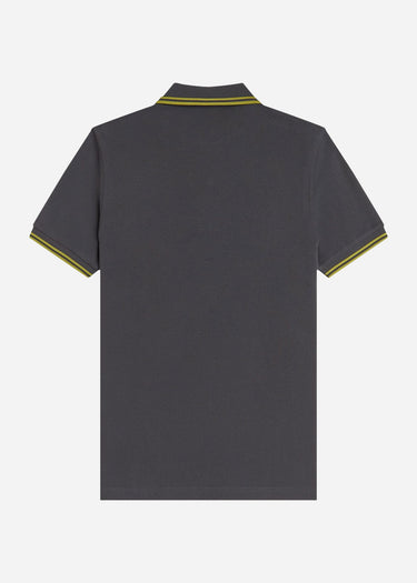Fred Perry Polo's Twin tipped fred perry shirt - Anchor Grey Tennis Ball Yellow