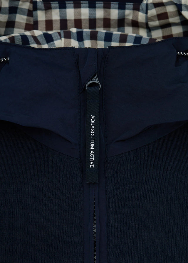 Aquascutum Cardigans Lamina pocket fz hoodie - navy