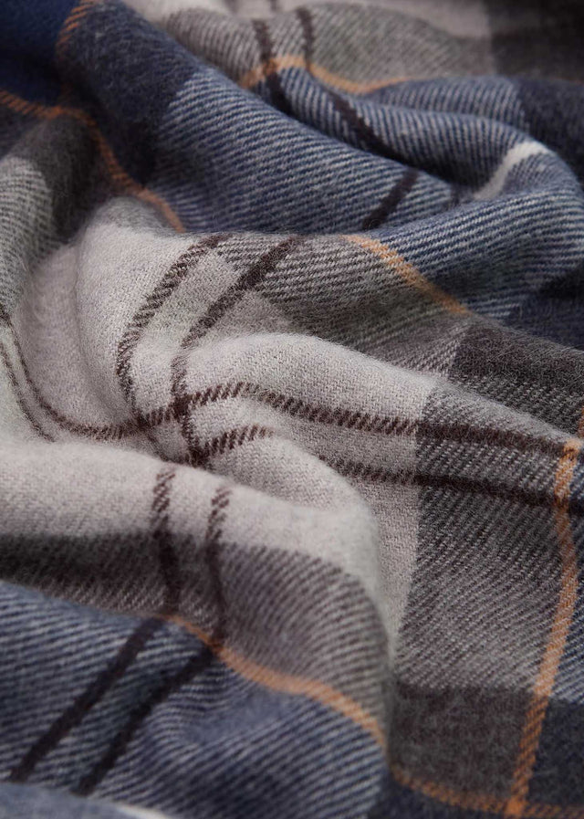 Barbour Scarves Galingale tartan scarf - grey midnight tartan