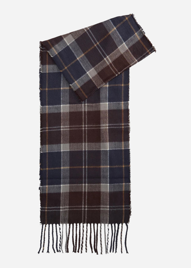 Barbour Scarves Swinton beanie and Galingale scarf gift set - midnight oak
