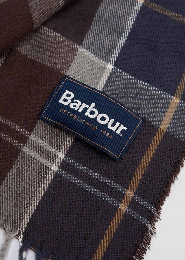 Barbour Scarves Swinton beanie and Galingale scarf gift set - midnight oak