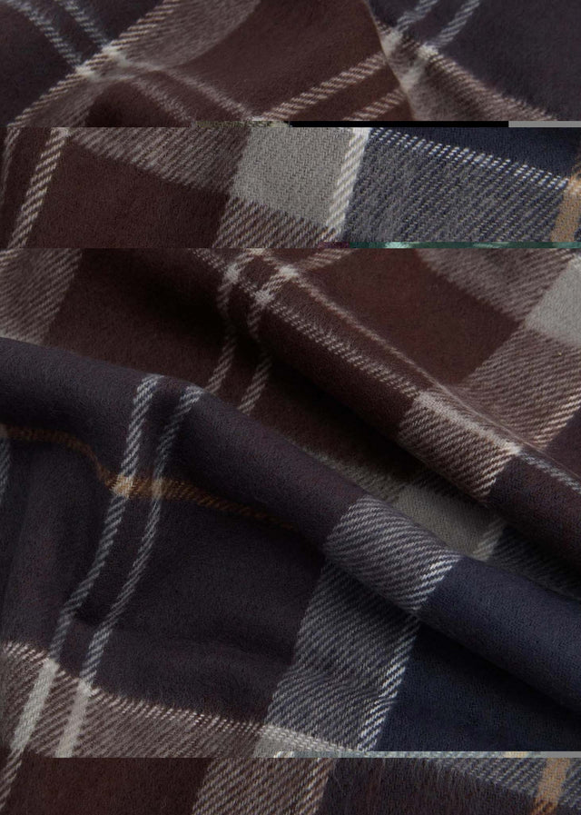 Barbour Scarves Swinton beanie and Galingale scarf gift set - midnight oak
