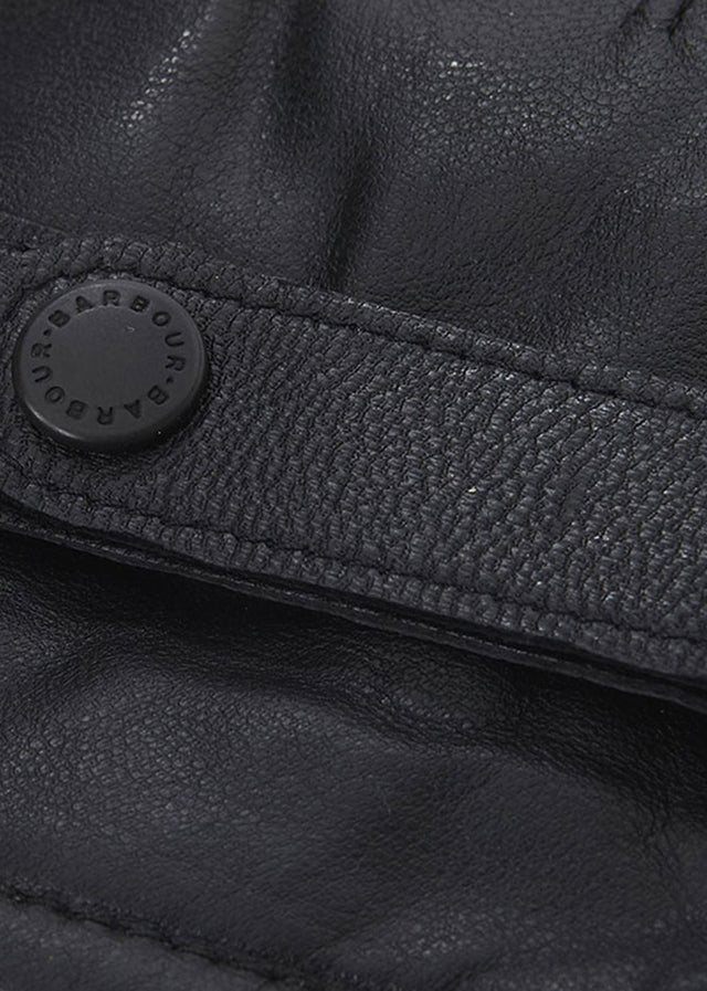 Barbour Gloves Barbour burnished leather thinsulate gloves - black