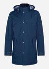 Barbour Jassen  Chelsea waterproof mac - navy blue granite tartan 