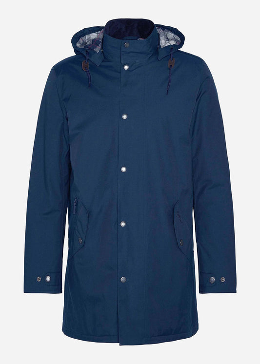 Barbour Jassen  Chelsea waterproof mac - navy blue granite tartan 