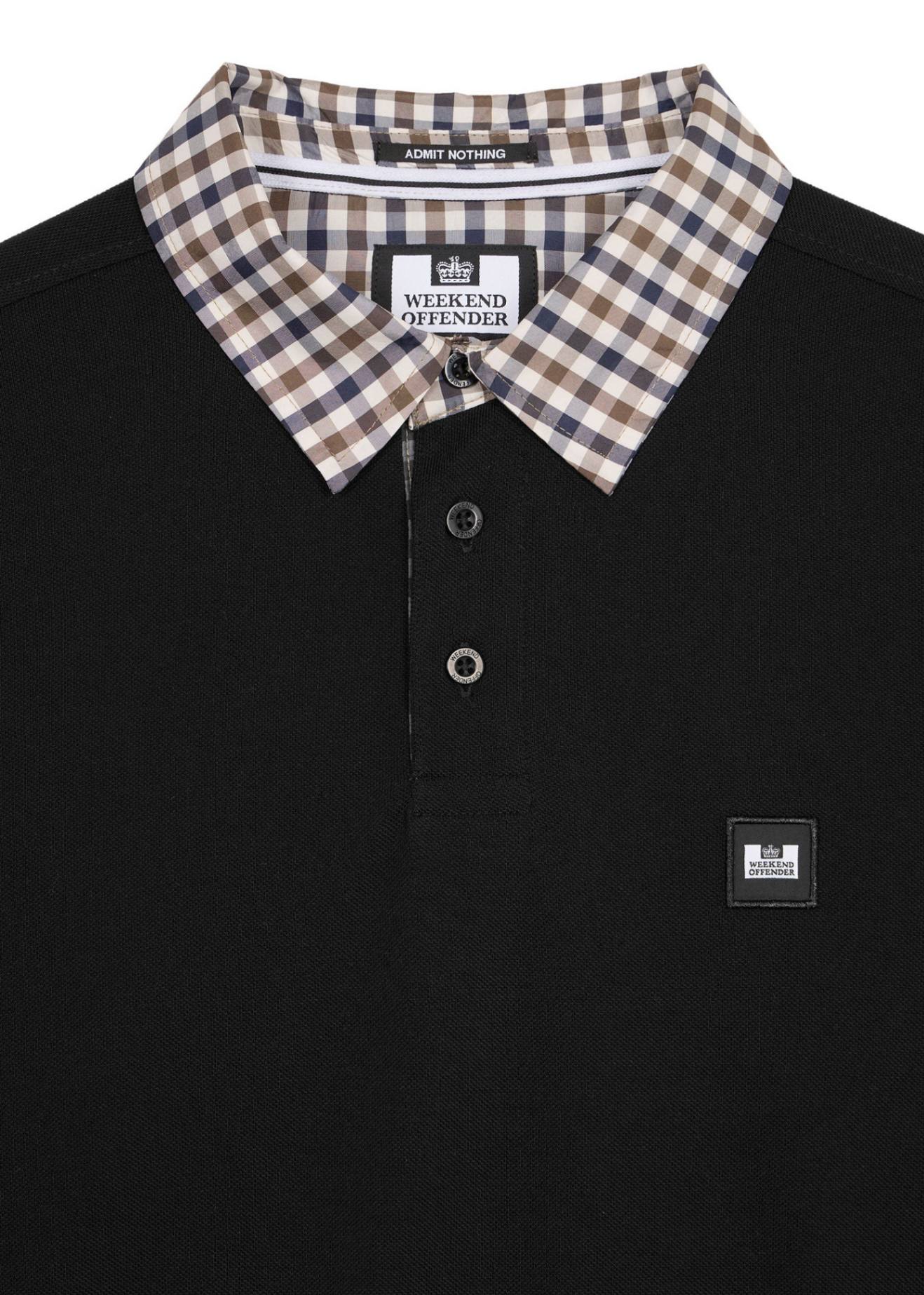 Weekend Offender Longsleeve Polo's  Walker - black mid house check 