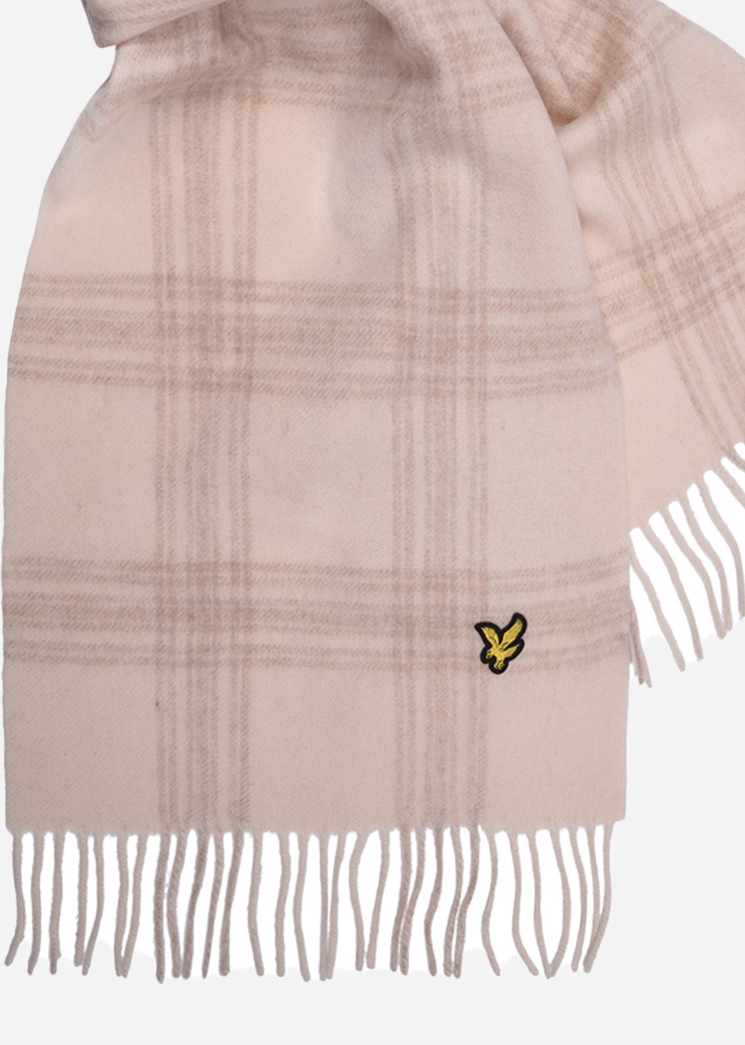 Lyle & Scott Sjaals  Check lambswool scarf - light mist heritage taupe 