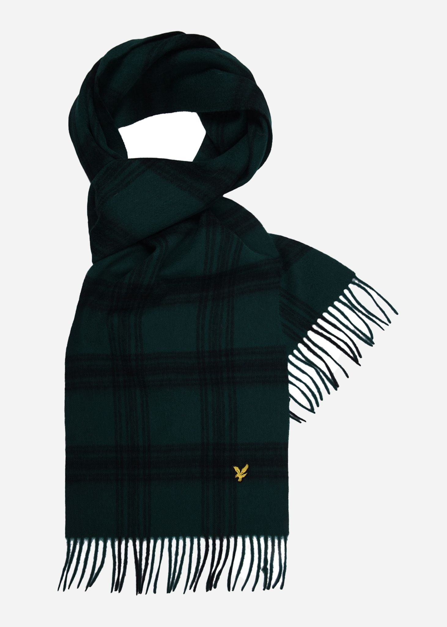 Lyle & Scott Sjaals  Check lambswool scarf - argyle teal jet black 