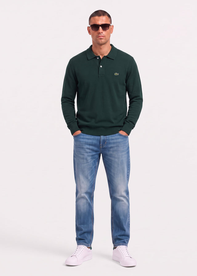 Lacoste Long Sleeve Polos Knitted long sleeve polo sweater - sinople