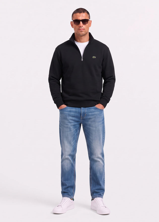 Lacoste Sweaters Quarter zip fleece sweatshirt - black