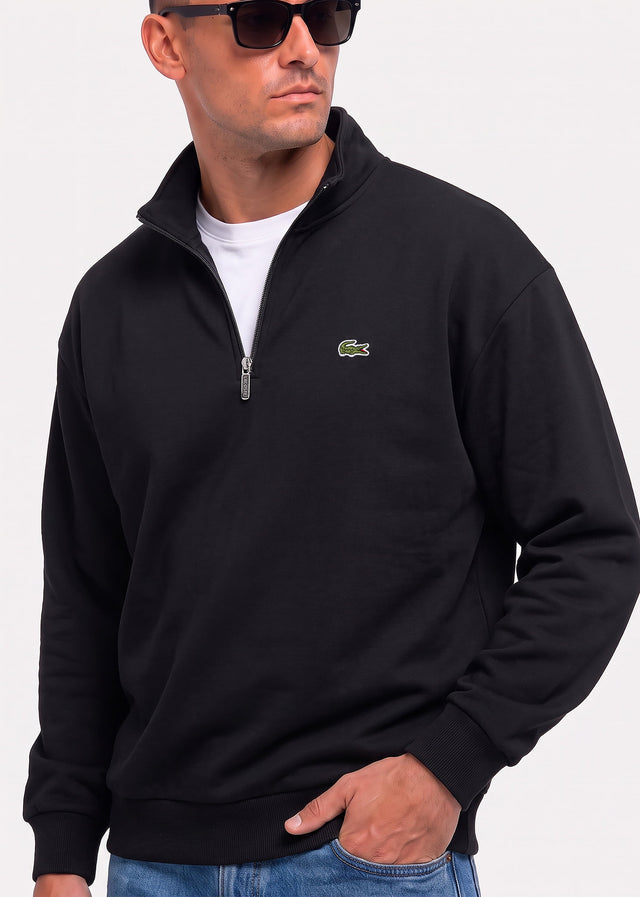 Lacoste Sweaters Quarter zip fleece sweatshirt - black
