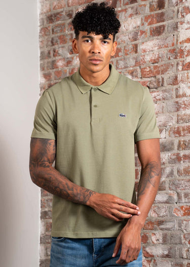 Lacoste Polo's Short sleeved ribbec collar polo shirt - khaki